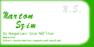 marton szim business card